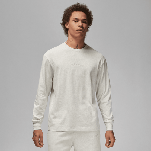 

Jordan Mens Jordan Long Sleeve T-Shirt - Mens Beige/Beige Size L