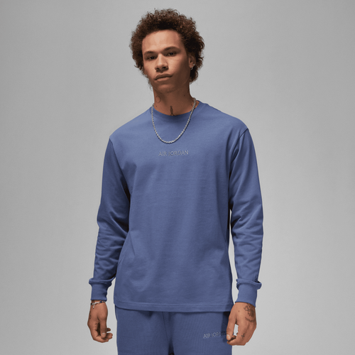 

Jordan Mens Jordan Long Sleeve T-Shirt - Mens Blue/White Size M