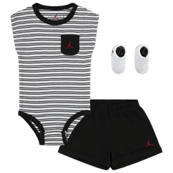 Boys' Infant - Jordan Essentials Striped 3 Piece Box Set - White/Black