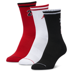 Girls' Grade School - Jordan Varsity Jersey Crew Socks 3 Pack - Black/Red/White