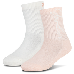 Girls' Grade School - Jordan Bow Shorty 2-Pack Crew Socks - Pink/White