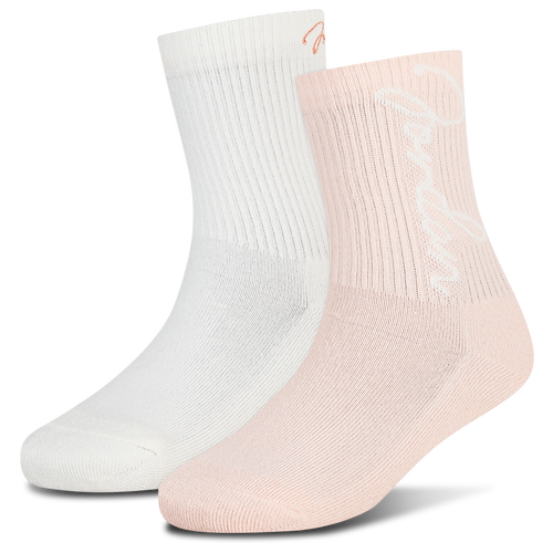  - Jordan Bow Shorty 2-Pack Crew Socks - White/Pink