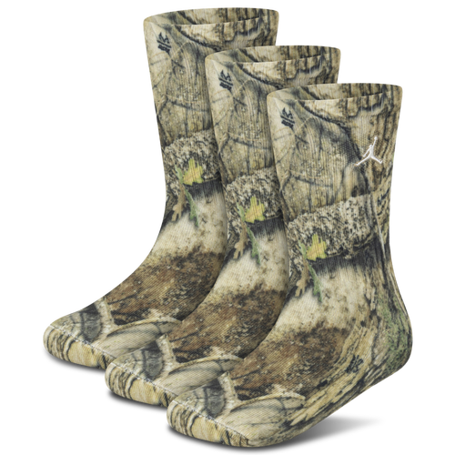 BOYS - Jordan Realtree Printed Single Crew Socks - Brown/Tan