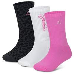 Girls' Grade School - Jordan Fierce & Fearless 3PK Crew Socks - Pink