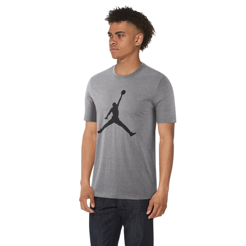 

Jordan Mens Jordan Jumpman Crew T-Shirt - Mens Carbon Heather/Black Size S