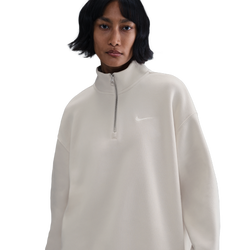 Women's - Nike NSW Phoenix Fleece Oversized Long Quarter-Zip - Sail/Lt Orewood Brown