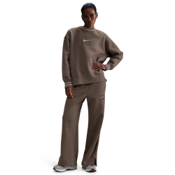 Women's - Nike NSW Phoenix Fleece GX Oversize Long Crew - Mink Brown