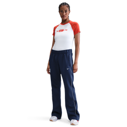 Women's - Nike NSW WR Mid Rise Poly Knit Pant - Sail/Sail/Midnight Navy