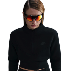 Women's - Nike NSW Tech Fleece Crop Half-Zip - Black/Black