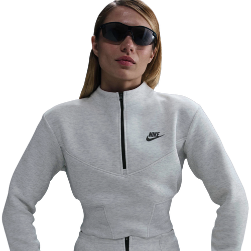  - Nike NSW Tech Fleece Crop Half-Zip - Heather/Light Grey