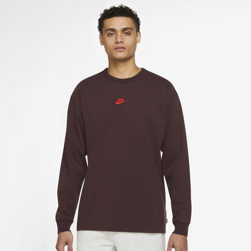 

Nike Mens Nike Premium Long Sleeve T-Shirt - Mens Brown/Red Size S