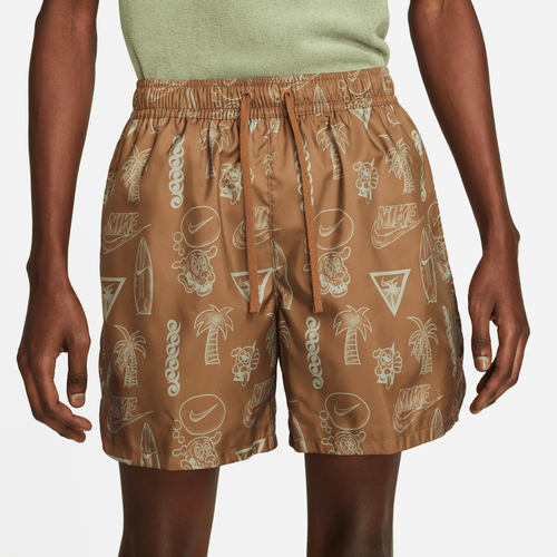 Nike Mens  Woven Beach Flow Shorts In Brown/white