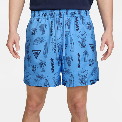 Shop Nike Mens  Woven Beach Flow Shorts In Blue/blue