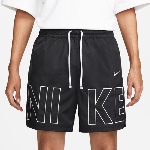 

Nike Mens Nike Woven Monogram Flow Shorts - Mens Black/White Size XL