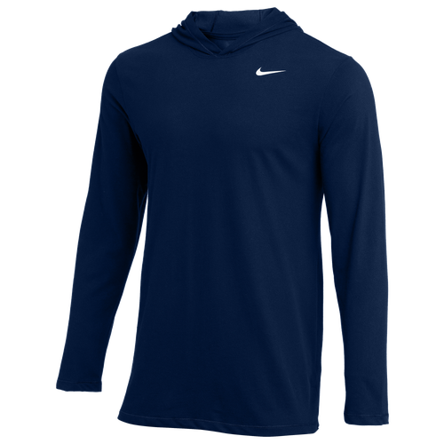 

Nike Mens Nike Team L/S Hoodie T-Shirt - Mens College Navy/White Size M