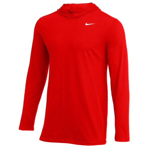 

Nike Mens Nike Team L/S Hoodie T-Shirt - Mens University Red/White Size S