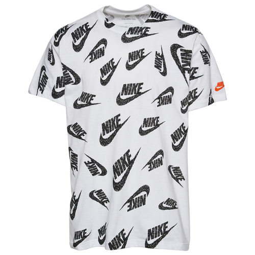 

Nike Mens Nike All Over Print Futura 22 T-Shirt - Mens White/Black Size M