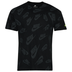 Men's - Nike All Over Print Futura 22 T-Shirt - Black/Grey