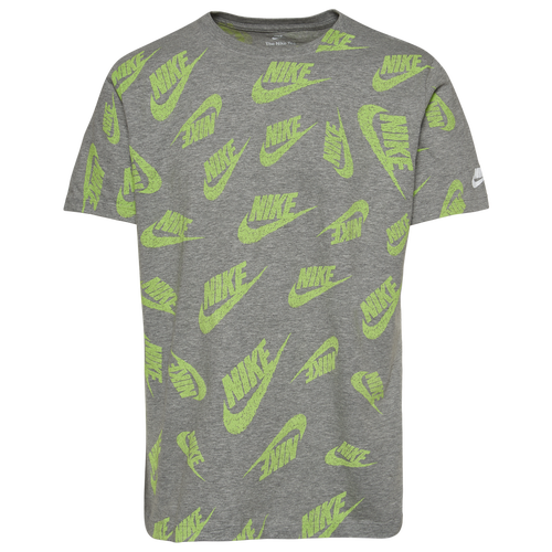 

Nike Mens Nike All Over Print Futura 22 T-Shirt - Mens Grey/Volt Size XL