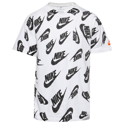 

Boys Nike Nike Futura AOP T-Shirt - Boys' Grade School White/Black Size XS