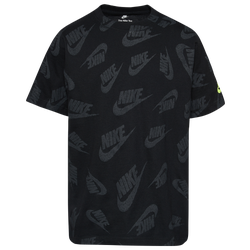 Boys' Grade School - Nike Futura AOP T-Shirt - Black/Grey