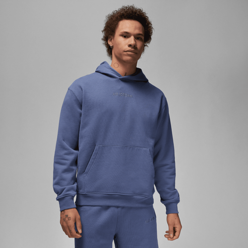 Jordan Men's Air  Wordmark Fleece Hoodie In Diffused Blue
