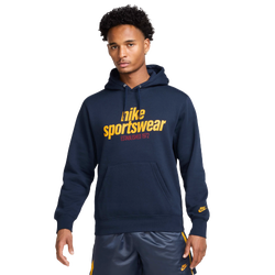 Men's - Nike Club BB Pullover Hoodie NSW GFX - Obsidian/Obsidian