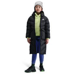 Boys' Grade School - Nike NSW Therma-FIT All Day Play Puffer Parka - Black/White