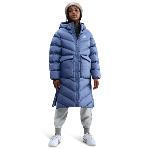 BOYS - Nike NSW Therma-FIT All Day Play Puffer Parka - World Indigo/White