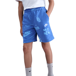 Boys' Grade School - Nike NSW Club French Terry Shorts NRG - Comet Blue/White/Comet Blue