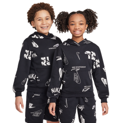 Boys' Grade School - Nike NSW Club French Terry Hoodie NRG - Black/White