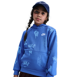 Boys' Grade School - Nike NSW Club French Terry Hoodie NRG - Comet Blue/White