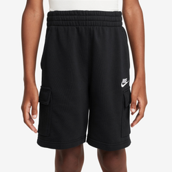 Boys' Grade School - Nike Club French Terry LBR Cargo Shorts - Black/White