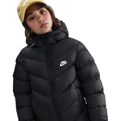 Boys' Grade School - Nike All Day Play Mid Thigh Puffer - White/Black