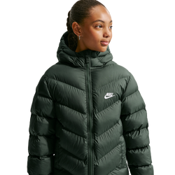 Boys' Grade School - Nike All Day Play Mid Thigh Puffer - Camo Green/White