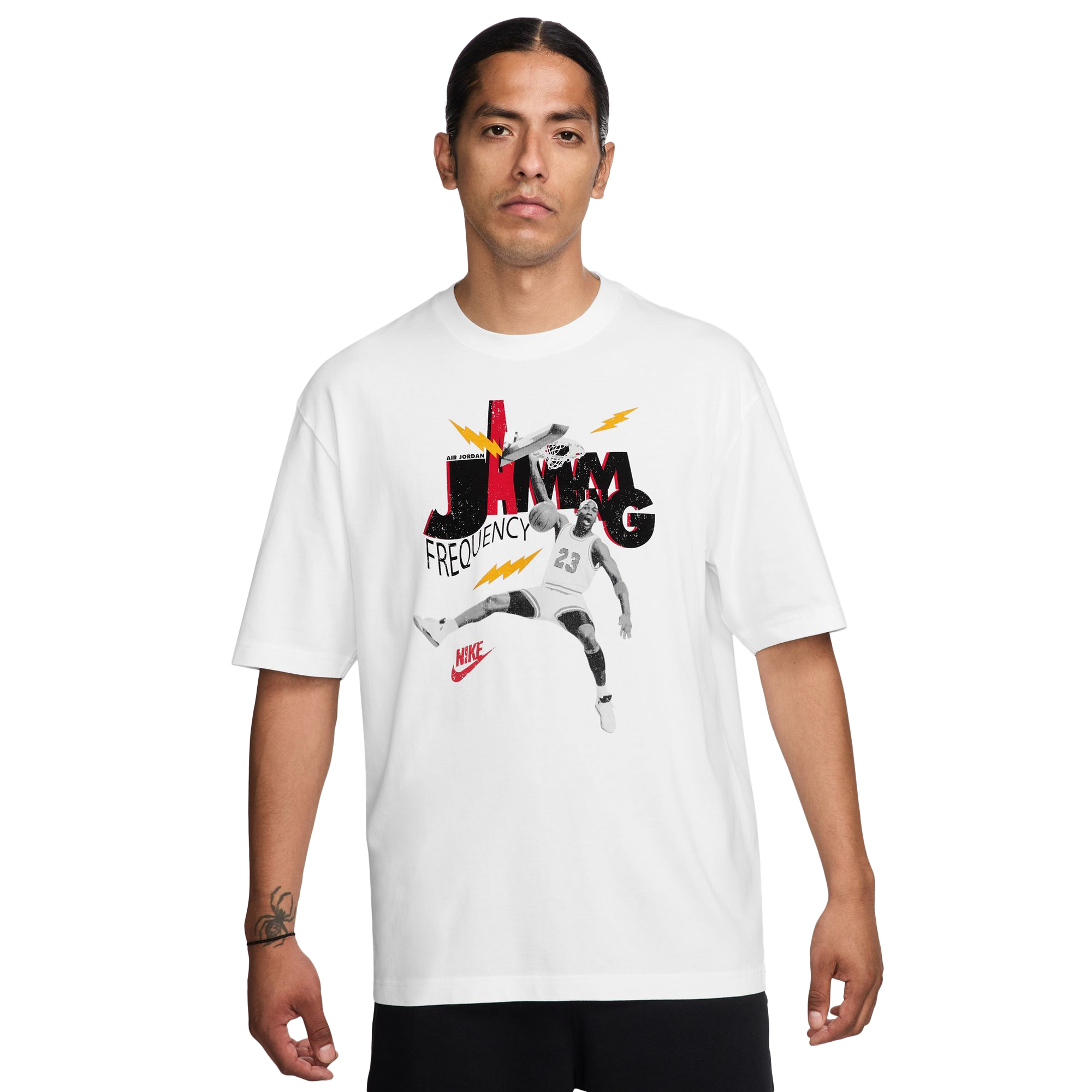 ★Nike★ Jordan Brand T-Shirt M White Black HJ2401100 HJ2401 Air Jordan White Photo T-Shirt – Puffer Reds