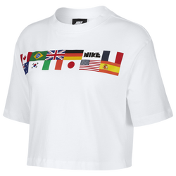 Women's - Nike World Flags Crop Top - White