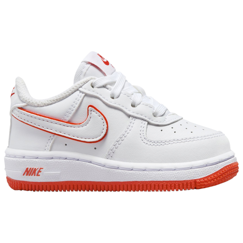 

Boys Nike Nike Air Force 1 Low - Boys' Toddler Basketball Shoe White/White/Picante Red Size 09.0