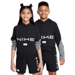Boys' Grade School - Nike Dri-FIT Multi Fleece Hoodie - Black/Smoke Grey/White