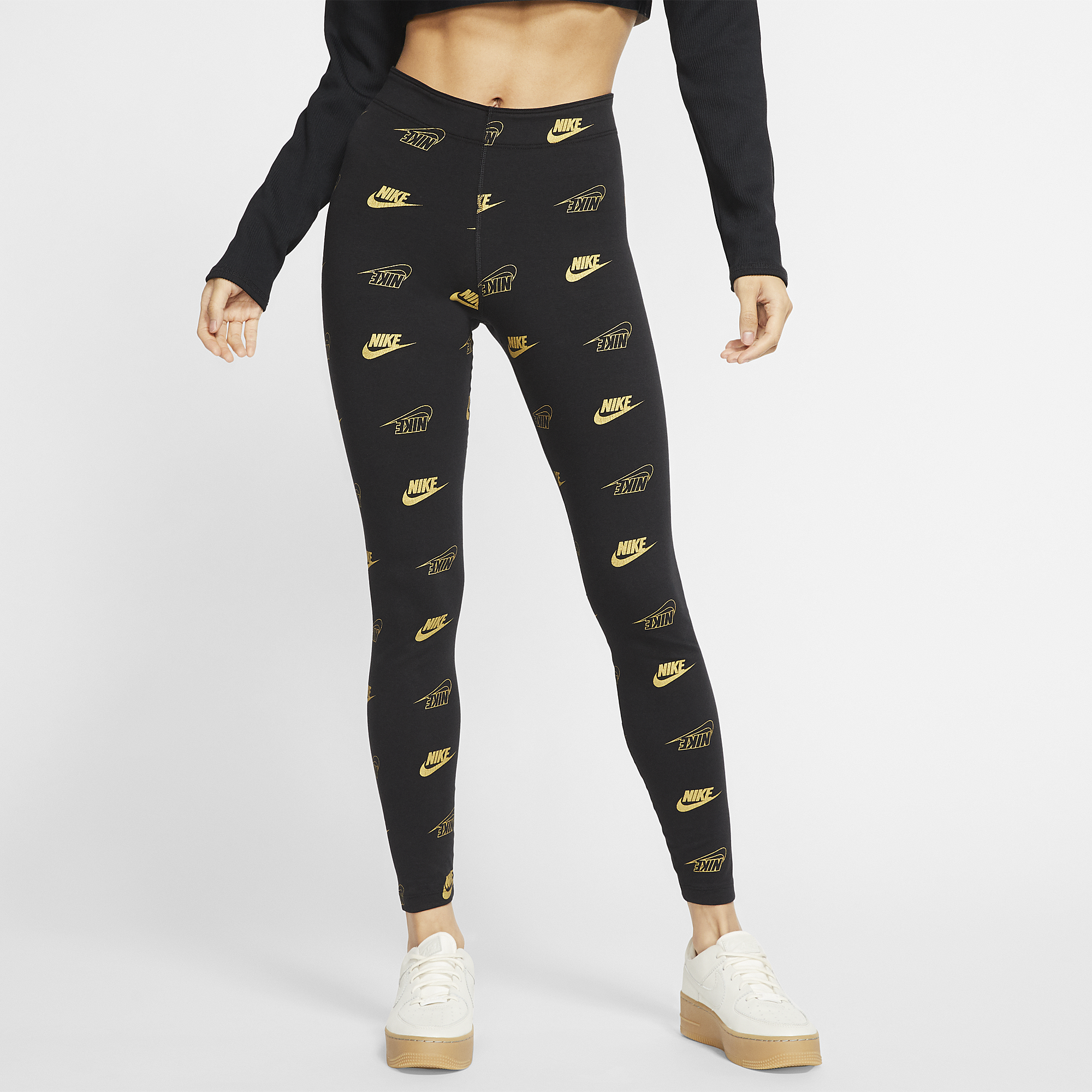 nike leggings with gold logo