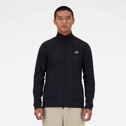 

New Balance Mens New Balance Tech Knit Full Zip - Mens Black/Black Size M