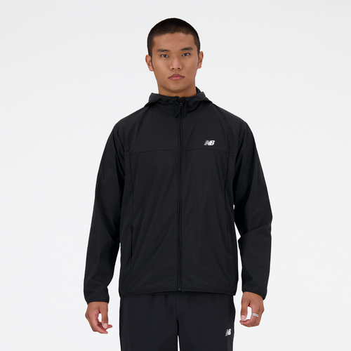 New Balance Mens  Athletics Woven Jacket In White/black