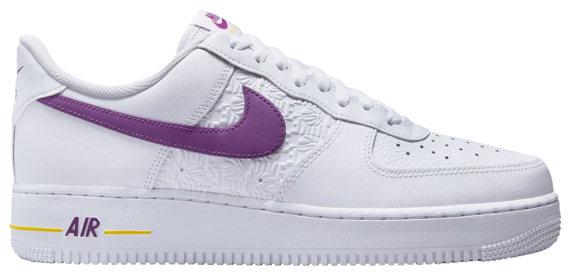 Nike Mens Air Force 1 '07 Flc - Shoes White/Bold Berry/Speed Yellow Size 10.5