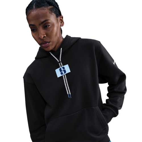 WOMENS - Nike Sabrina Hoodie - Black/Glacier Blue Force