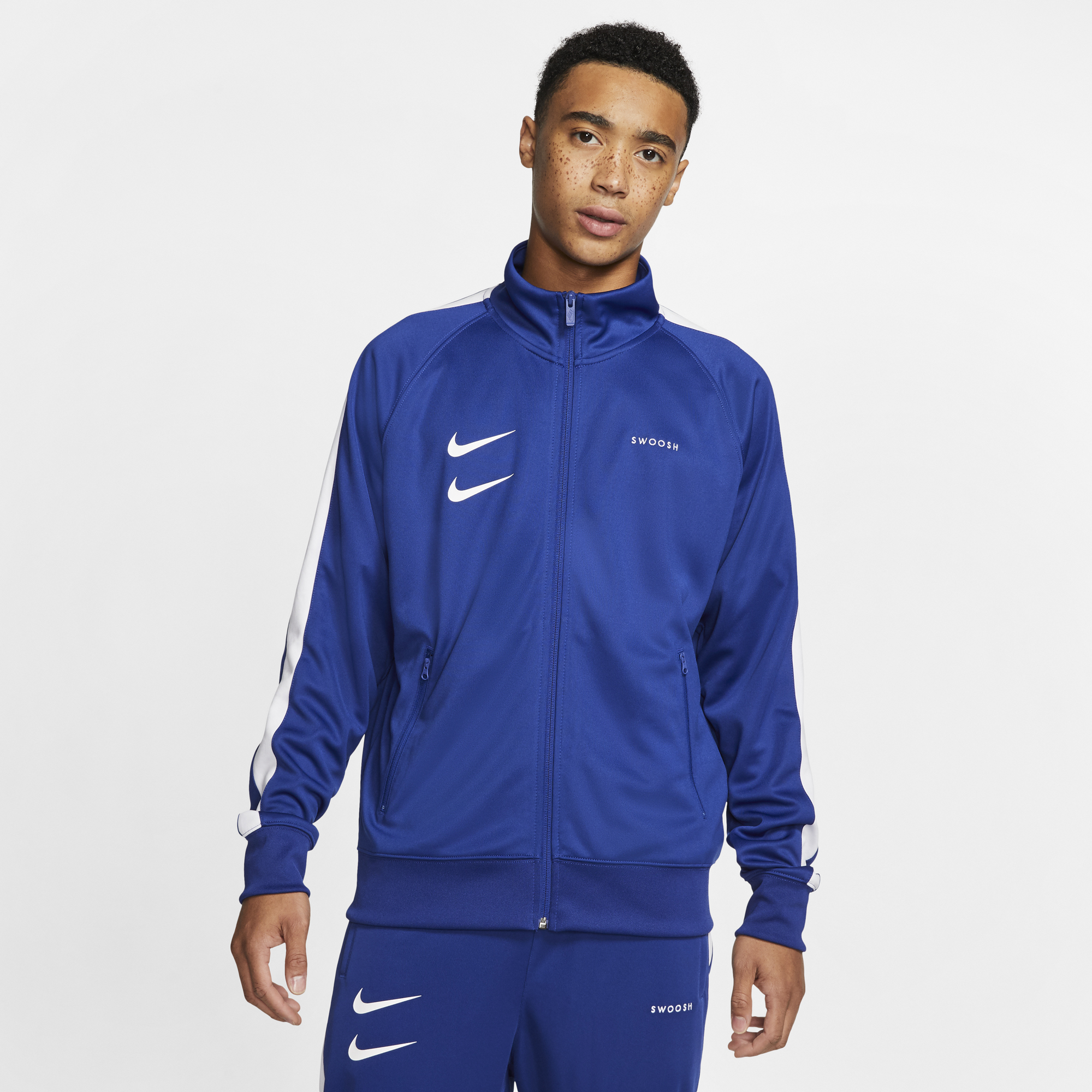 nike swoosh poly knit jacket