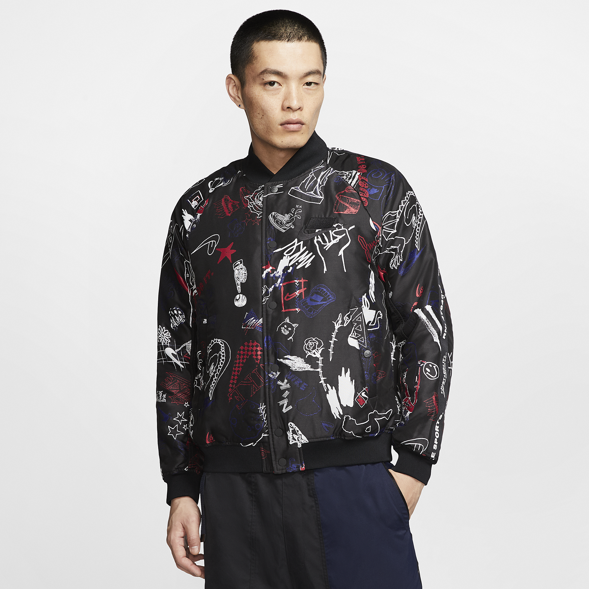 nike nsw doodle bomber jacket