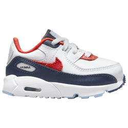 Girls' Infant - Nike Air Max 90 - White/Red/Navy
