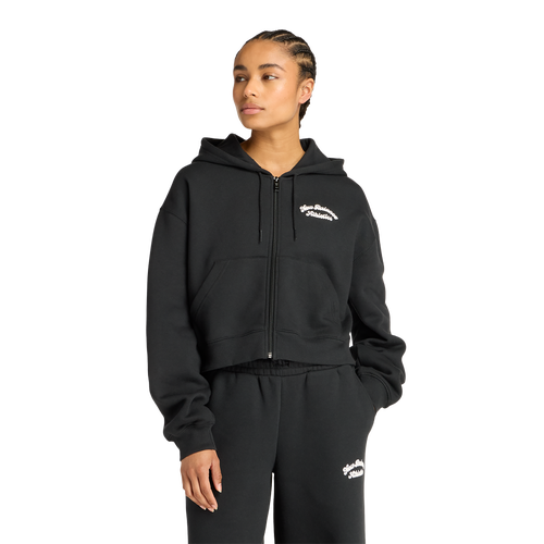 WOMENS - New Balance Linear Heritage Fleece Full-Zip - Black