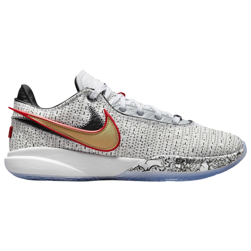 

Nike Mens Nike Lebron XX - Mens Basketball Shoes White/Gold/Black Size 10.0