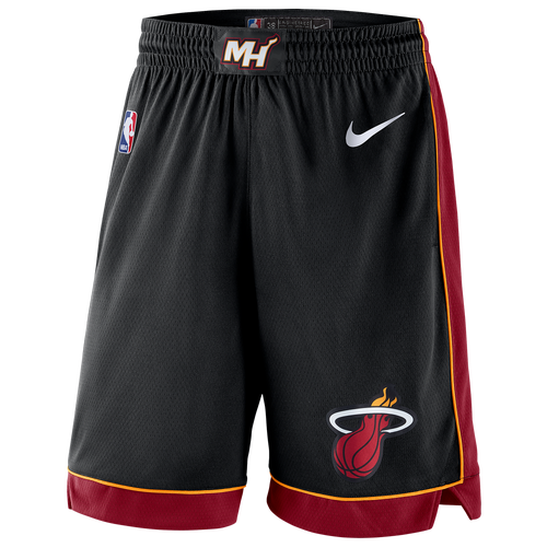 Nike Men's Black 2019/20 Miami Heat Icon Edition Swingman Shorts In Black/tough Red